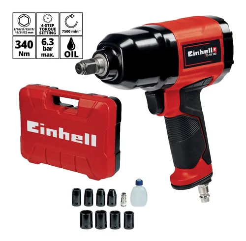 Llave Pistola Impacto Neumatica 1/2 Einhell +kit Tubos 340nm